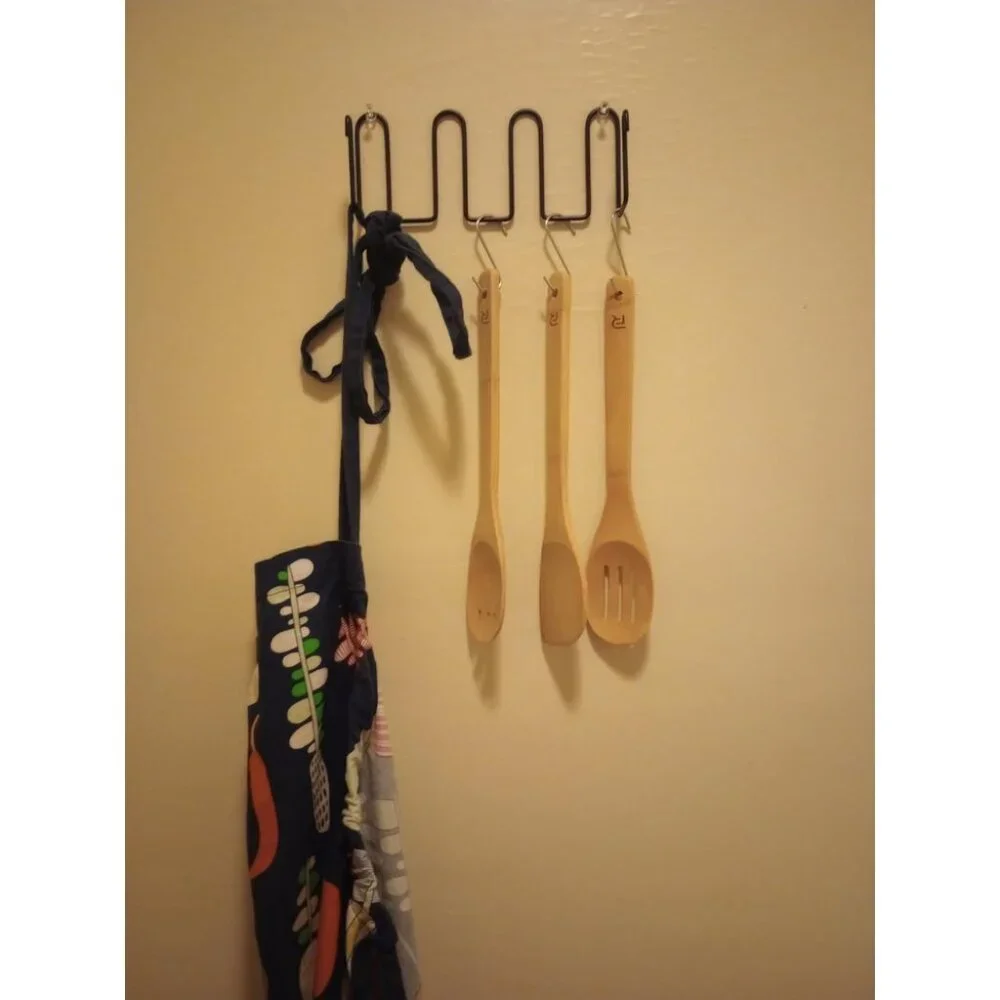 6-Piece Wooden Spoons Apartment Essentials Wood Spatula Spoon Nonstick Kitchen
